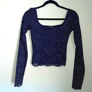 GUESS Crop Long Sleeve Lace Corset